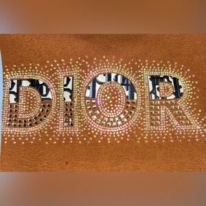 Inspired Dior Tan Crystal Embellished Logo Top